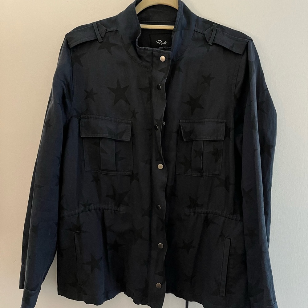 Rails Collins Navy Star Military Jacket Size M